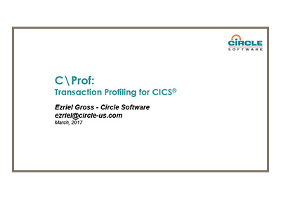 March 2017 | Introducing C\Prof – visualizing CICS applications using only the CICS internal trace