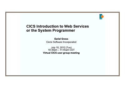 July 2012 | CICS introduction to Web services for the system programmer