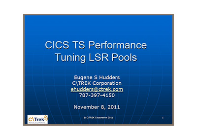 Virtual CICS - CICS TS Performance Tuning LSR Pools