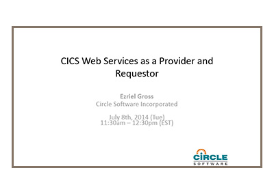 Virtual CICS - CICS Web Services as a Provider and Requestor