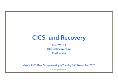 November 2023 | CICS and Recovery