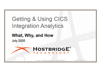 July 2020 | Getting and Using CICS Integration Analytics