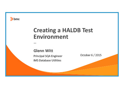 October 2015 | Creating a HALDB Test Environment