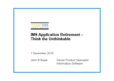 Virtual IMS - IMS Application Retirement