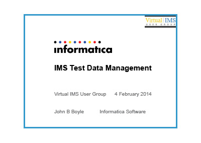 Virtual IMS - IMS Test Data Management